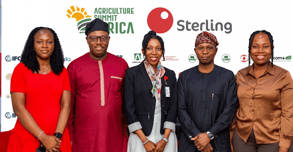 African farmers in a field with modern equipment, symbolizing food power