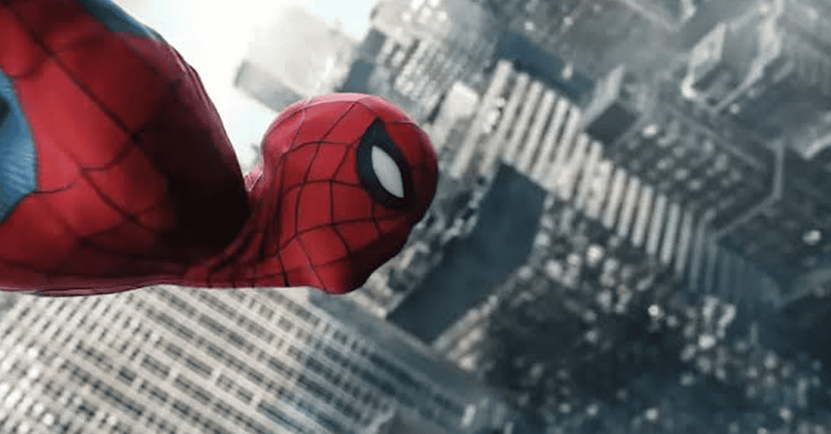 Spider-Man movie poster at a Nigerian cinema entrance