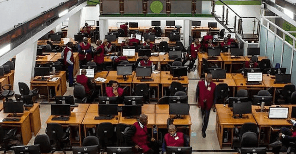 Stock market chart with Nigerian naira notes and company logos