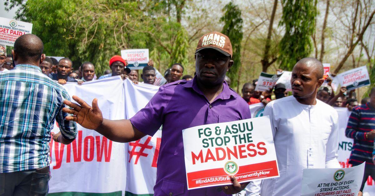 ASUU members at a congress meeting in Kaduna discussing lecturers' resignation