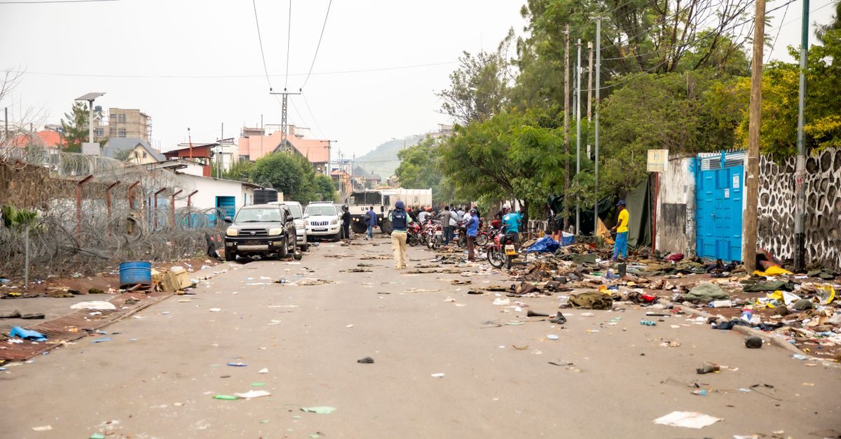 LAWMA officials sealing a shop in Lagos over waste disposal